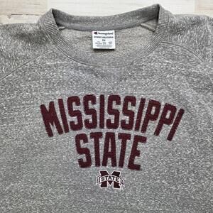 Mississippi State Bulldogs Adult 2XL Crewneck Sweatshirt Embroidered - Gray MSU
